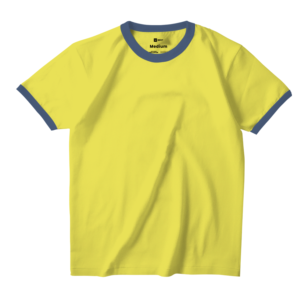 Ring Tees - Yellow ring Navy