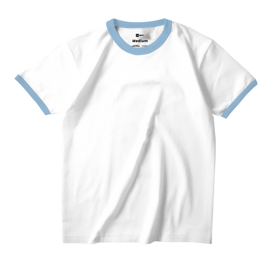Ring Tees - White ring Blue