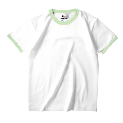 Ring Tees - White ring Mint Green
