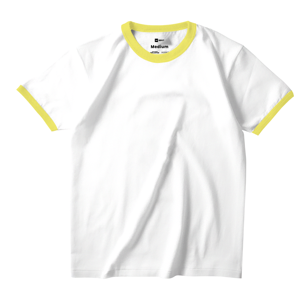 Ring Tees - White ring Yellow