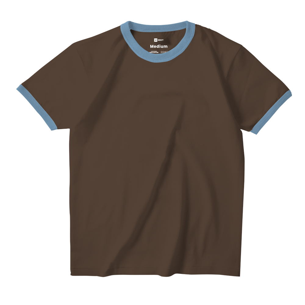 Ring Tees - Dark Brown ring Blue
