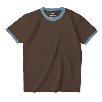 Ring Tees - Dark Brown ring Blue
