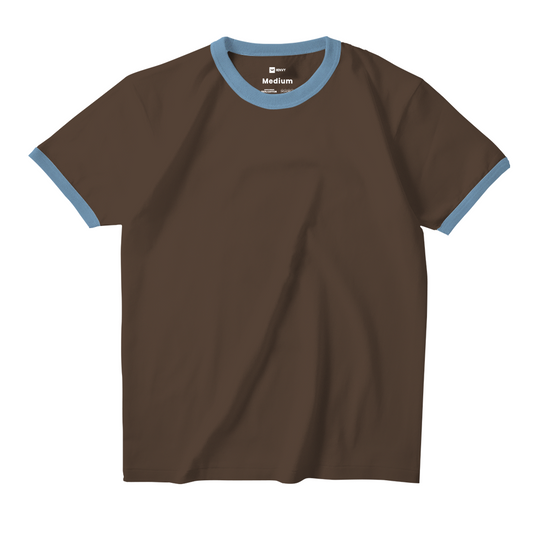 Ring Tees - Dark Brown ring Blue
