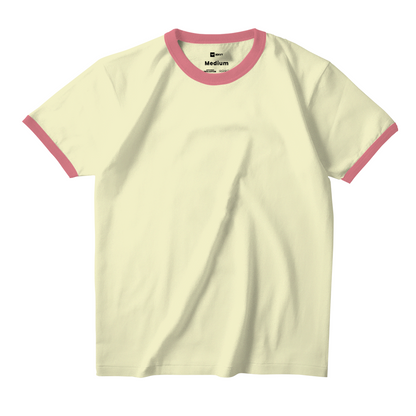 Ring Tees - Cream ring Baby Pink