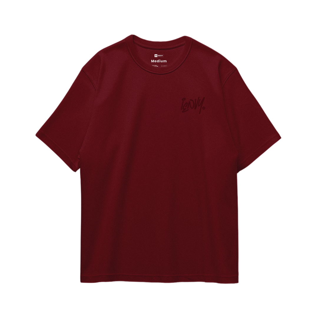 Sign Oversize Tees - Maroon