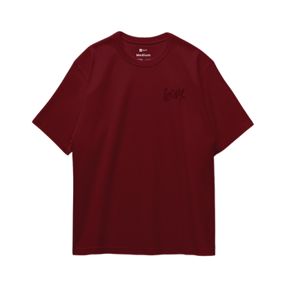Sign Oversize Tees - Maroon