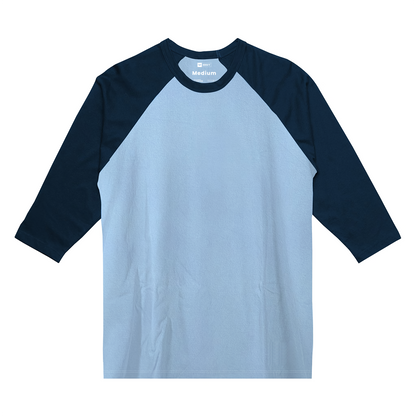 Reglan 3/4 Tees - Baby Blue Navy