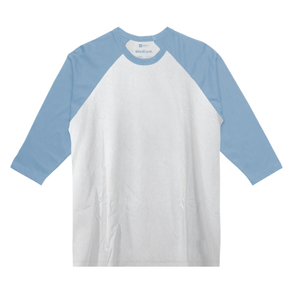 Reglan 3/4 Tees - White Baby Blue