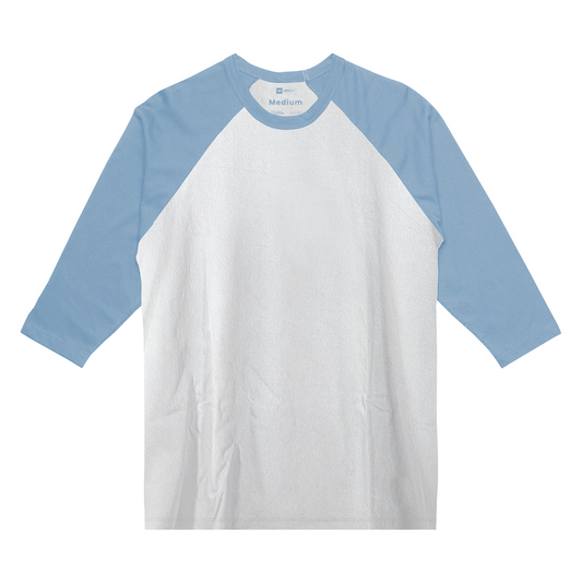 Reglan 3/4 Tees - White Baby Blue