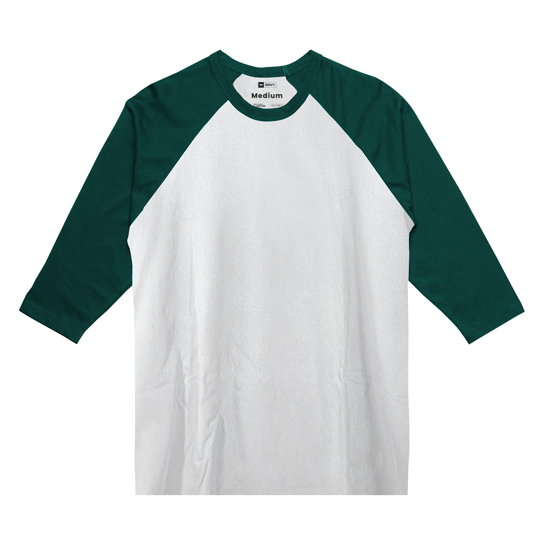 Reglan 3/4 Tees - White Dark Green