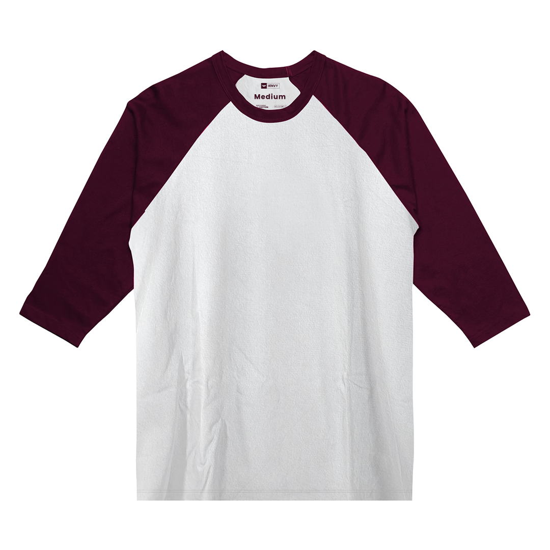 Reglan 3/4 Tees - White Maroon
