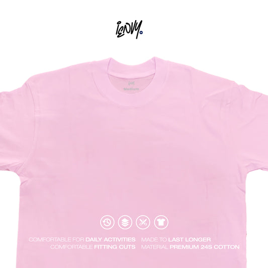 Boxy Oversize Tees - Baby Pink