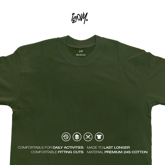 Boxy Oversize Tees - Army Green