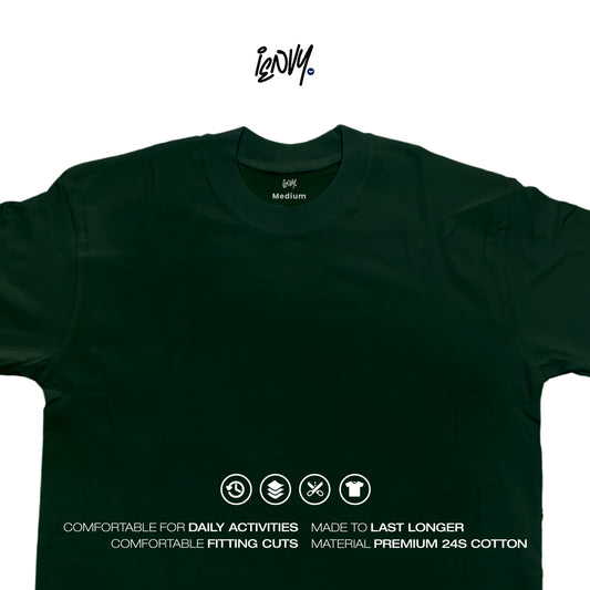 Boxy Oversize Tees - Dark Green