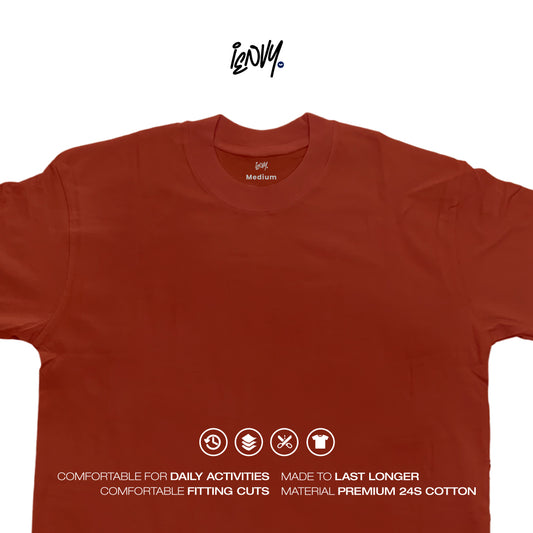 Boxy Oversize Tees - Brick