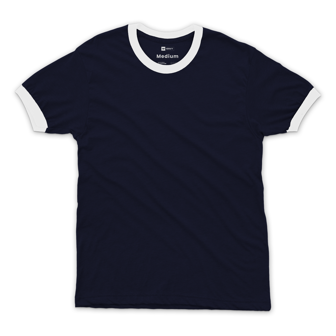 Ring Tees - Navy ring White