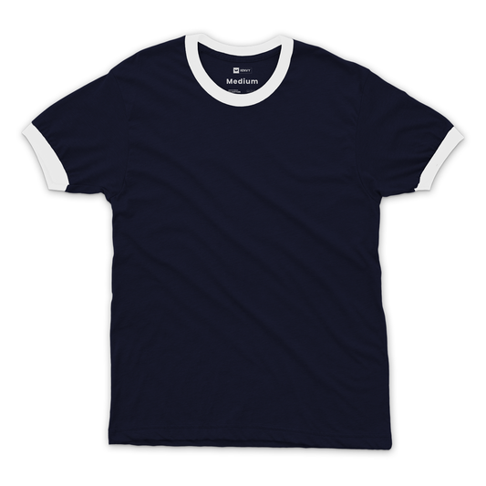 Ring Tees - Navy ring White
