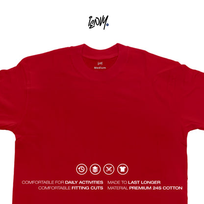 Boxy Oversize Tees - Red