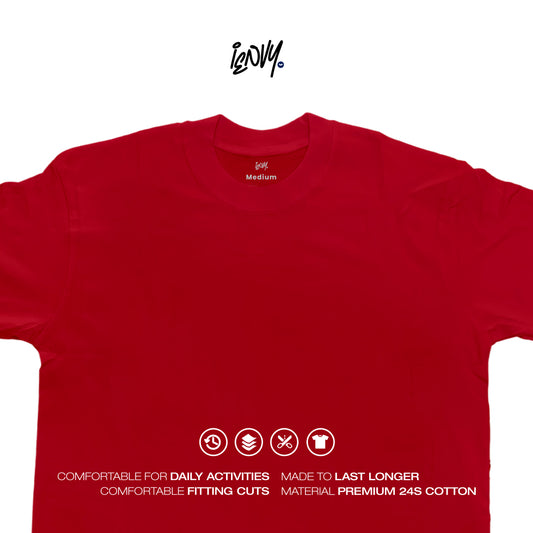 Boxy Oversize Tees - Red