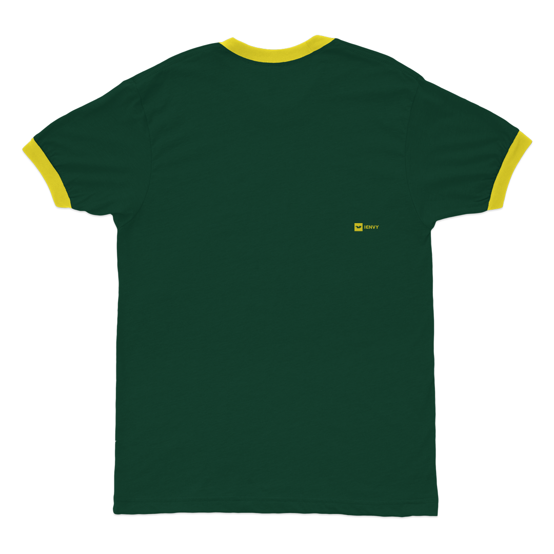 Ring Tees - Dark Green ring Yellow