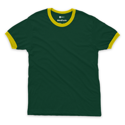 Ring Tees - Dark Green ring Yellow