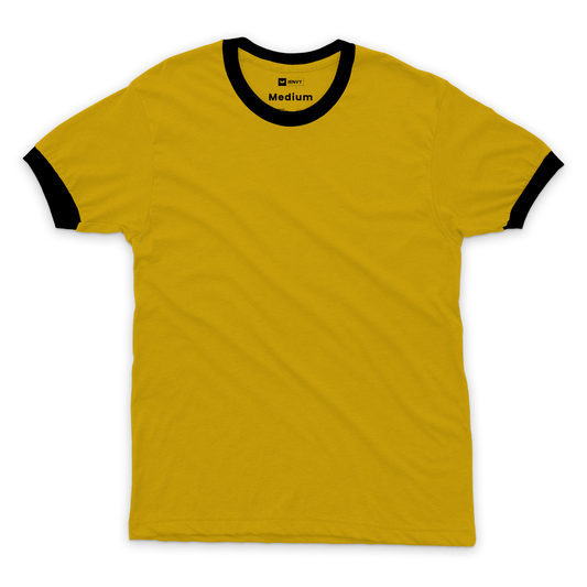 Ring Tees - Mustard ring Black
