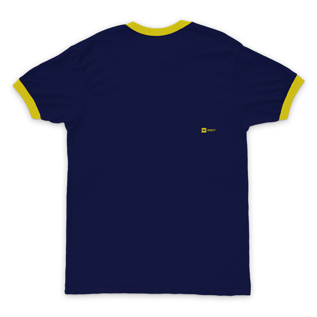 Ring Tees - Navy ring Yellow