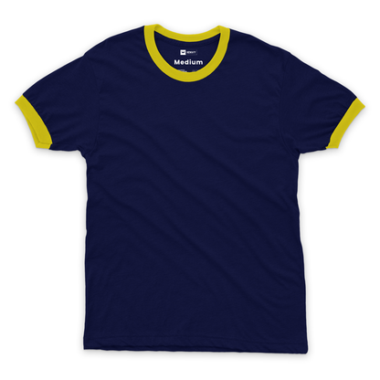 Ring Tees - Navy ring Yellow