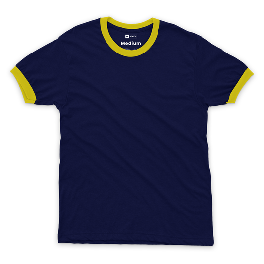 Ring Tees - Navy ring Yellow