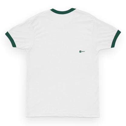 Ring Tees - White ring Dark Green