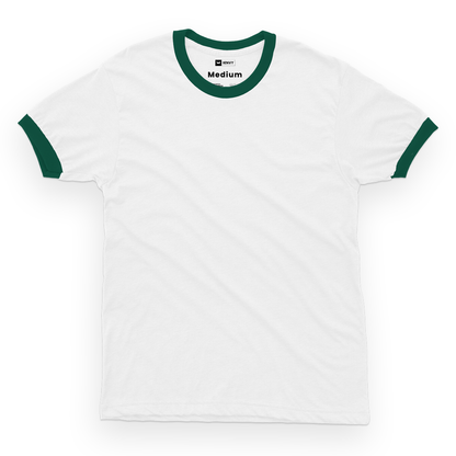 Ring Tees - White ring Dark Green