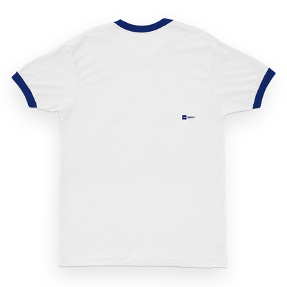 Ring Tees - White ring Navy