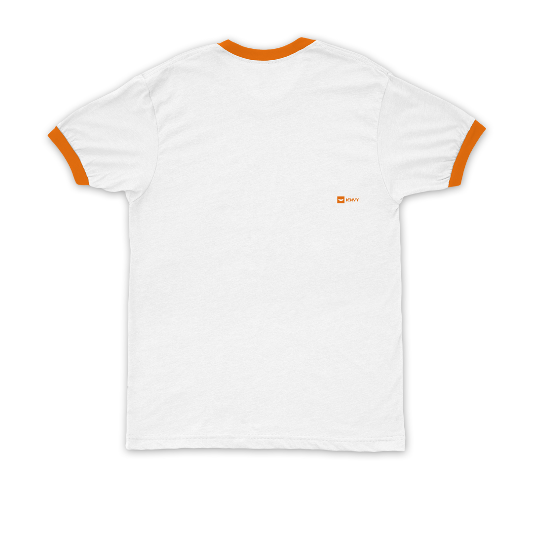 Ring Tees - White ring Orange