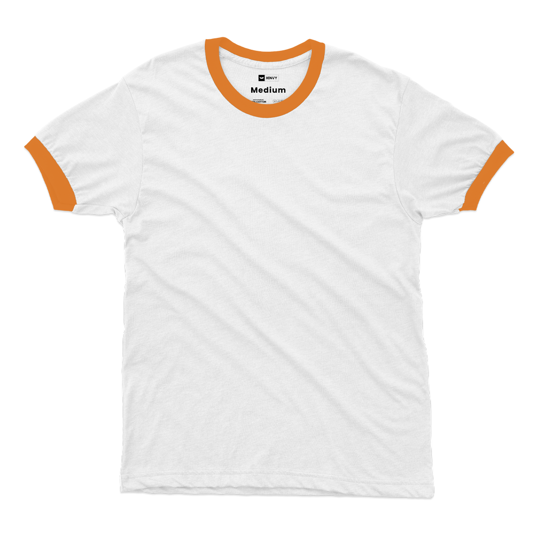 Ring Tees - White ring Orange