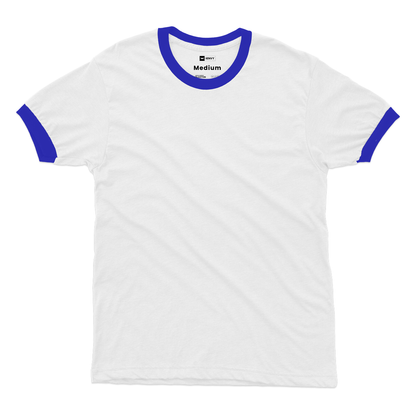 Ring Tees - White ring Royal Blue