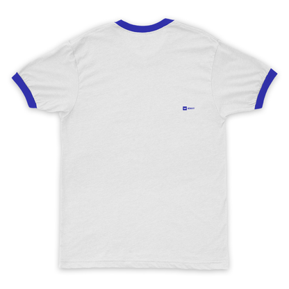 Ring Tees - White ring Royal Blue